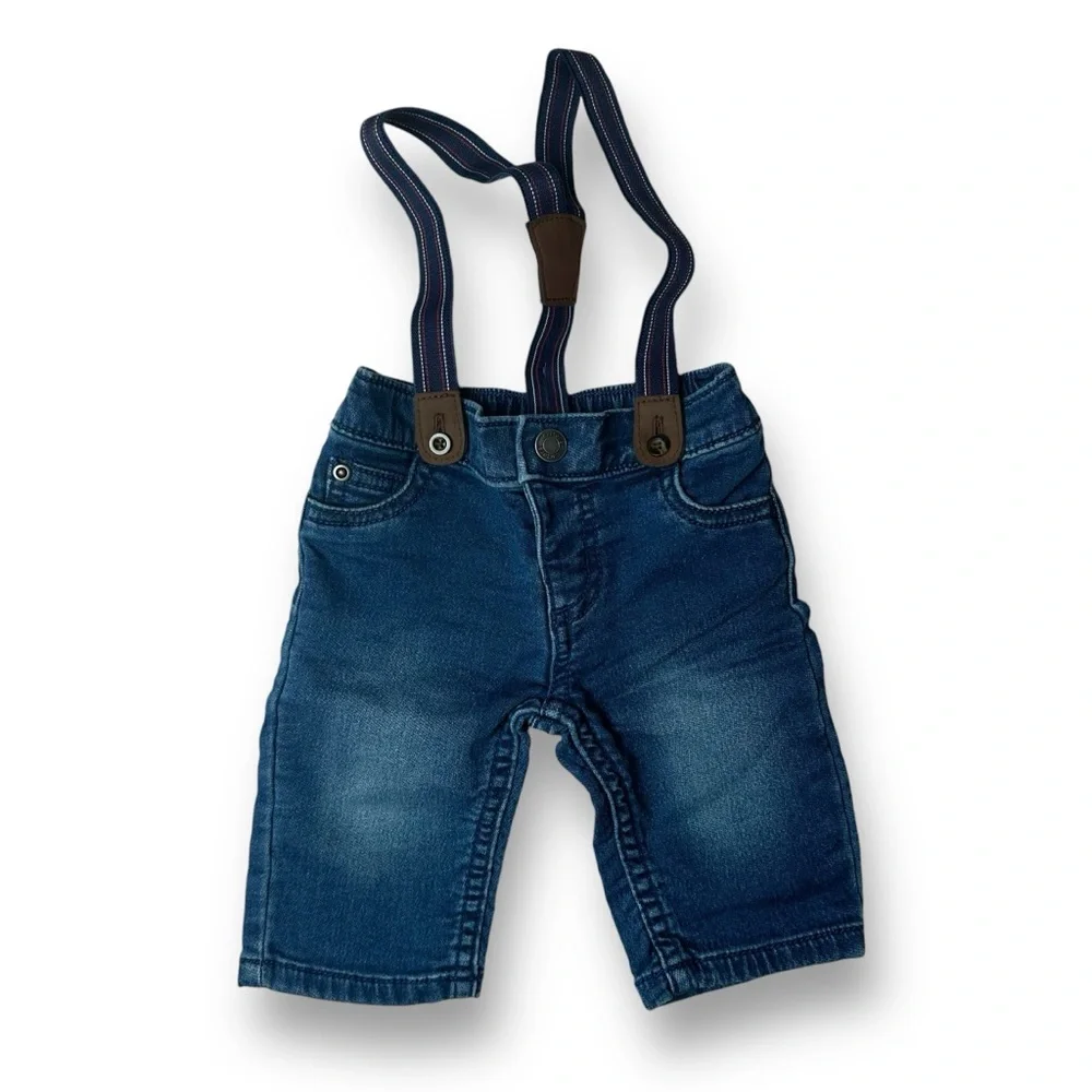 Carter's Boys' 3-Piece Dress Me Up Jean Suspender Pant Set, 3 Months